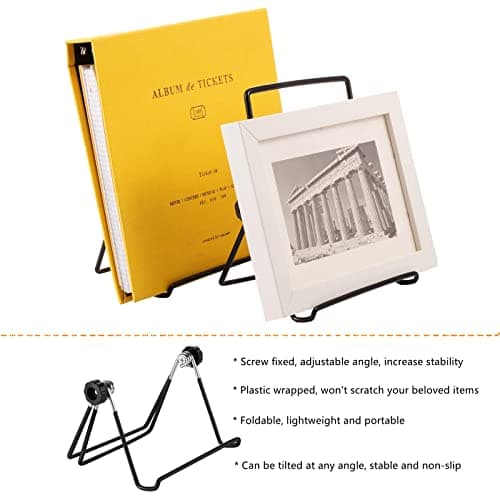 Décorative Photo Cadre Support Présentoirs Noir Photo Chevalet Tablette Pliable Réglable Chevalet Fer Supports de Présentation Présentoir de Support de Plaque de fer en Métal Noir pour Photo,Vaisselle