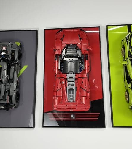 WETCEAOM Cadre Mural pour Lego Technic Ferrari Daytona SP3 42143, Tableau d'affichage Mural pour Lego Les Amateurs, Taille : 75x45 cm