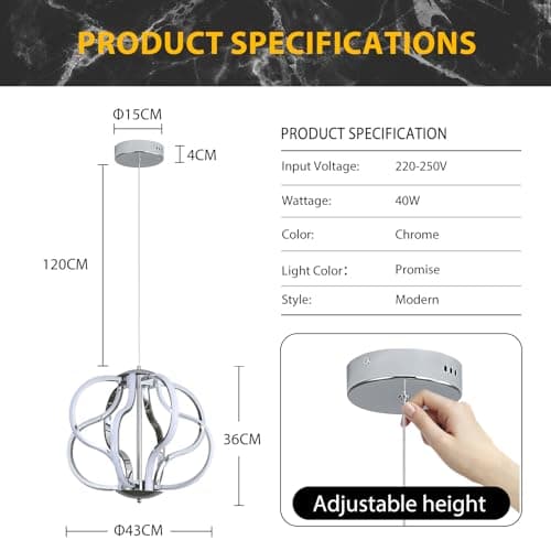 ZenithBeam Led Moderne Lustre Salon, Chrome Suspension Luminaire Avec TéLéCommande, Ligne De Lampe De DéCoration Artistique à Intensité Variable 40W 8 LumièRes Lustre Chambre Pour Salon, Cuisine