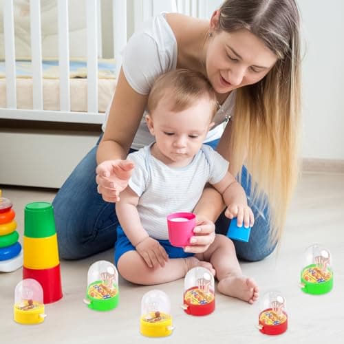GUOYOU 12 Pcs Finger Basketball, Mini Flipper, Jouets de Flipper de Doigt, Basket-Ball à Doigts Jeu de tir, Flipper de Poche, Cadeau de Fête d'anniversaire pour Enfants, Les Garçons et Les Filles