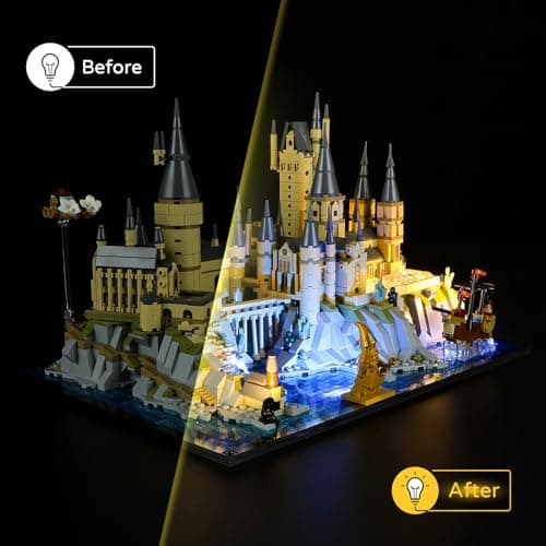 YEABRICKS Lampe LED pour Lego-76419 Harry Potter Château et terrains de Poudlard Modèle de blocs de construction (ensemble Lego non inclus)