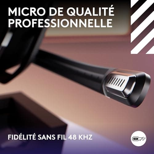 Logitech G Astro A50 LIGHTSPEED Casque gaming sans fil + station d'accueil (Gen 5), PRO-G GRAPHENE, basculement à 3 systèmes, USB-C vers Xbox, PS5, PC/Mac ou Nintendo Switch, Bluetooth - Noir