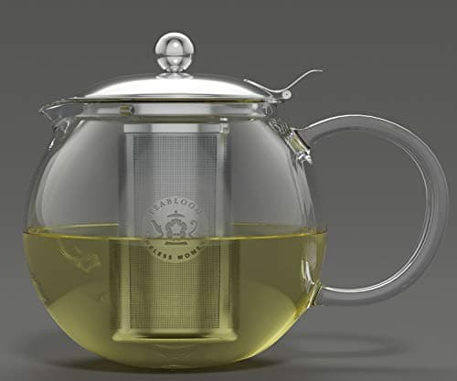 Théière Teabloom Classica - Théière en verre résistant à la chaleur - 1200 ml - Infuseur amovible en acier inoxydable Théière de 1,2 L