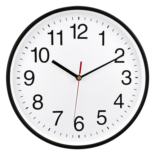 Plumeet Très Grande Horloge Murale, 40.6cm Horloge Murale Décorative de Qualité, Mécanisme Silencieux à Quartz, pour Maison/Cuisine/Bureau/École,Fonctionne sur Pile (Blanc)