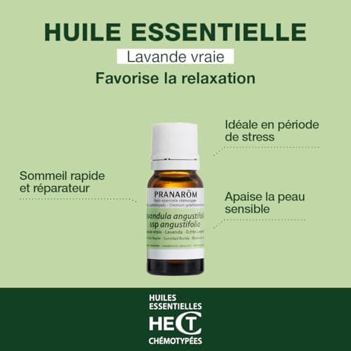 PRANARÔM - Lavande Vraie - Huile Essentielle Chémotypée - Sommeil et Stress - 100% Pure Et Naturelle - HECT - 10 ml