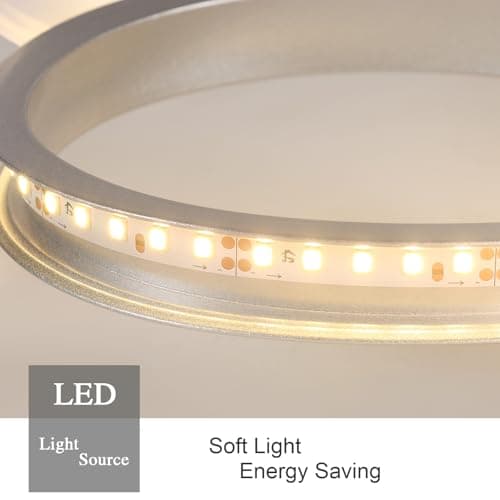 Comely Plafonnier LED Moderne, 30W 3375LM Lampe de Plafond, Luminaire Plafonnier LED pour Chambre salon, Salle à manger Cuisine, Lumière Chaude 3000K, 30cm, Argent