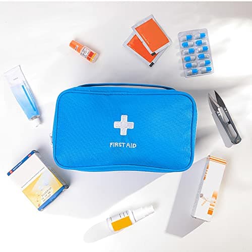 XINGSUI 2 pièces Trousse de Secours,Kit Vide de Premiers Soins,Stockage de médecine Portable,pour Le Camping Secourisme à Ménage(Bleu,Gris)