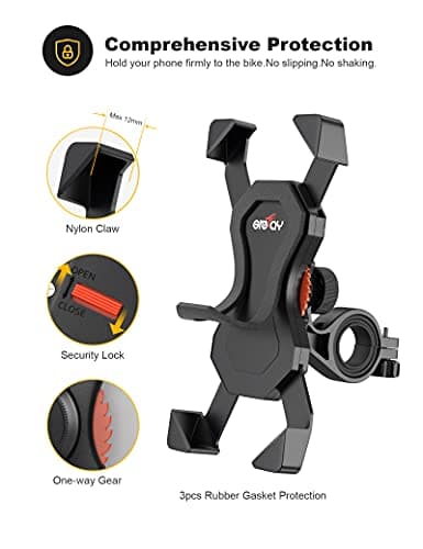 Grefay Support Téléphone Vélo Moto Porte Telephone Velo Universel Support Telephone Trotinette Electrique, Scooter, VTT avec 360° Rotation pour 3,5 à 6,5 Pouces GPS pour Smartphones Autres Appareils