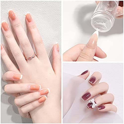 Luvadeyo Lot de 6 plaques de nail art, avec 1 tampon transparent, grattoir, outil pour femmes et filles