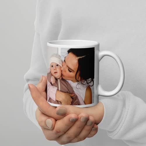 selfiemania - Un mug personnalisé avec 2 photos - personnalisable avec vos photos -cadeau personnalisé - Cadeau d'Anniversaire, souvenir, naissance, collègue