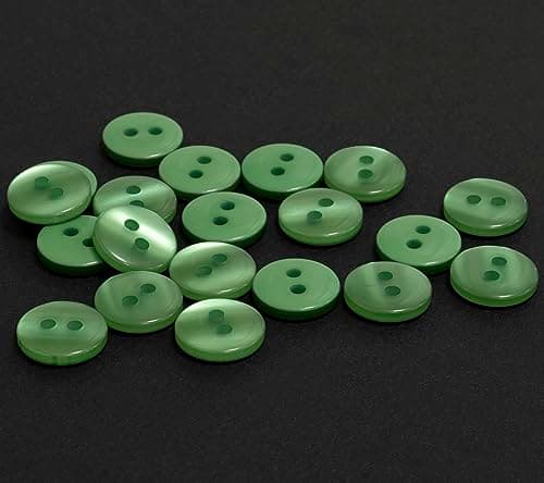 AERZETIX - C67872 - Lot de 20 Boutons à coudre ronds Ø12.5 mm à 2 trous L20 20L - couleur vert - en plastique - confection mercerie couture vêtements mode décoration