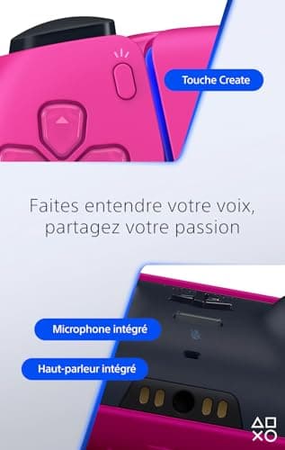 Sony, Manette PlayStation 5 officielle DualSense, Sans fil, Batterie rechargeable, Bluetooth, Compatible avec PS5, Couleur : Nova Pink