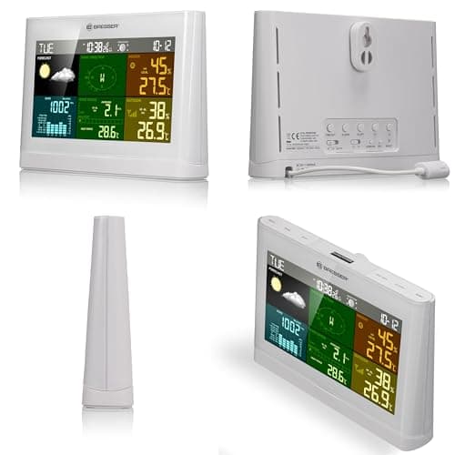 BRESSER Comfort Station Météo 5 En 1 Avec Ã‰cran Couleur Blanc