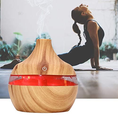 VIFERR Diffuseur Huiles Essentielles 300ml, Mini Portable Humidificateur d'air Chambre Electrique Arrêt Automatique Diffuseur d'arômes ave 7 LED de Couleur pour Hambre Maison Yoga Bureau Spa