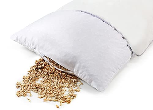NATURECA Oreiller Epeautre Bio, Oreiller Ferme de taie Oreiller Ergonomique Coton, Oreillers 40x80 pour la Nuque, Oreiller orthopédique Anti Douleur vannure d’épeautre, décontracter Les Muscles