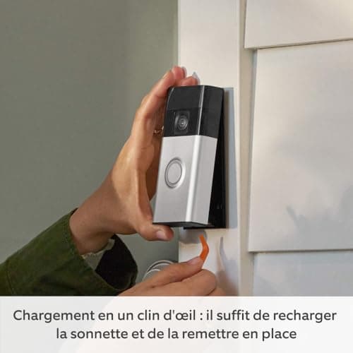 Nouvelle Ring sonnette vidéo sans fil (Battery Video Doorbell) avec vidéo HD en plan moyen | Installation facile (5 min) par soi-même | avec batterie intégrée I Essai Ring Home gratuit 30 j.