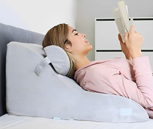 Relivy - Coussin de Lecture pour Lit, Coussin Dossier Canapé, Oreiller de Lecture, Coussin Dos, Fauteuil Lit, Coussin Dossier Canapé, Coussin Triangulaire, Oreiller Triangulaire, Dossier de Lit