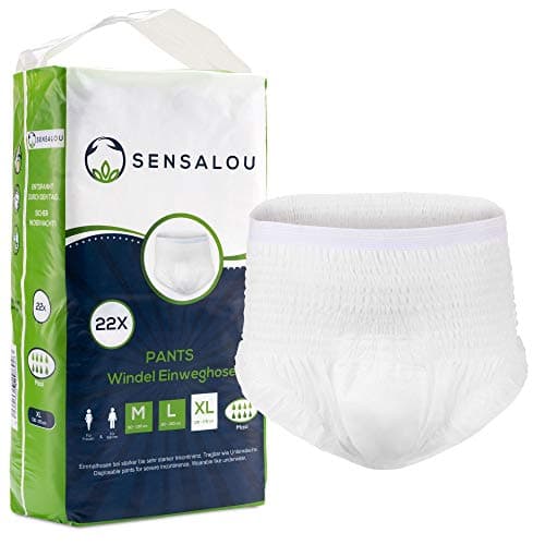 Sensalou Culotte Incontinence Adulte Homme/Femme - Pull-Ups Protection Maximale Contre les Fuites des Vessies Faibles - 22 pièces - Blanc, Taille XL