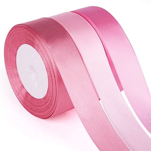 ASTARON Rose ruban robe de mariée bouquet bricolage artisanat 1 pouce, ruban de couleur solide tissu ruban cadeau emballage cadeau de Noël noeud papillon Bun ruban décoration