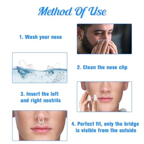 Dilatateur Nasal Dispositif Anti Ronflement Efficace, Lot de 8 Écarteur Nasal de Réduction des Ronflements Réutilisable, Pince-Nez pour Améliore Respiration Sommeil Confortable, 4 Tailles, 2 Types