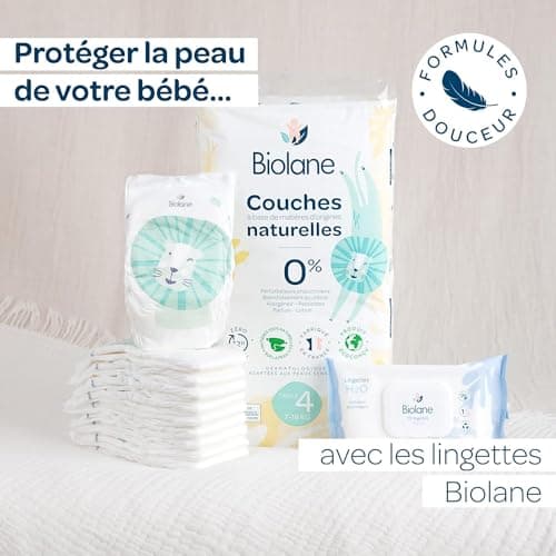 BIOLANE - Lingettes bébé à l'eau - 900 Lingettes - Lot de 12x75 - Nettoyage doux et efficace - Dès la naissance - Qualité Française