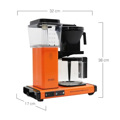 Moccamaster KBG Select, Cafetiere, Cafetiere Filtre, 1.25 Litre, Orange