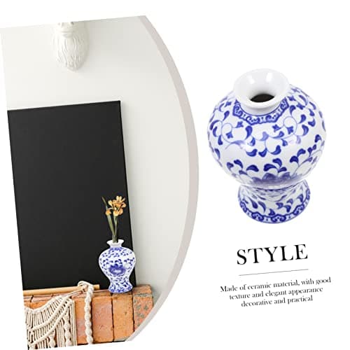 Alipis Vase en Céramique Bleu Et Vase en Céramique De Bureau Vase De Bureau en Céramique Maison Vase en Céramique Vase De Chinois Vase en Céramique Créatif Récipient À Fleurs