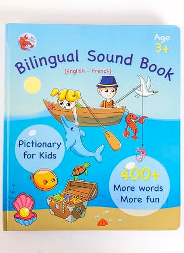 Livres Enfants Jouets éducatifs pour Enfants de 3 Ans - Jouets interactifs bilingue Anglais et français avec 12 chansons et Fonction Quiz - Livre électronique pour Enfants