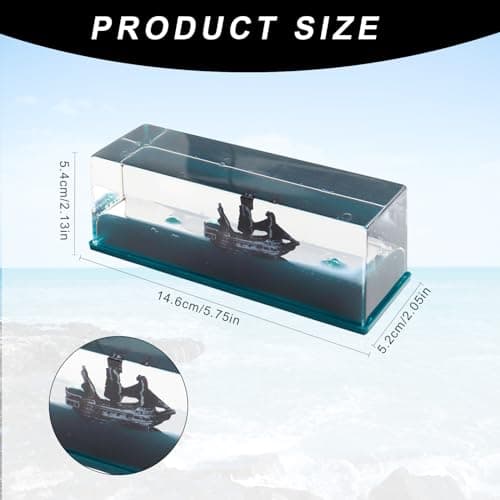 MisFun Bateau Insubmersible Décoration, Bouteille de Dérive de Liquide de Bateau de Croisière, Bateau Pirate Perle Noire, Modèle de Bateau de Croisière, pour Décoration de Voiture Maison Cadeau