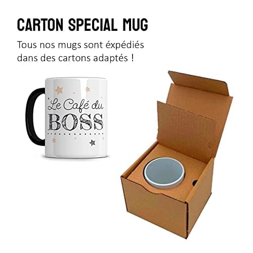 Céramique Mug Personnalisé blanc avec texte personnalisable 'ORIGINAL STAR MUG' Anse et Intérieur noir - Cadeau Original pour Homme Femme Anniversaire Bureau Collègue Noël - 330ML