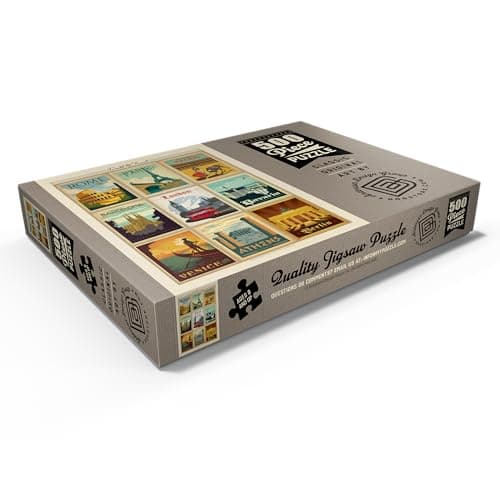 MyPuzzle Europe Travel, Collage, Poster Vintage - Premium 500 Pièces Puzzle - Collection spéciale MyPuzzle de Anderson Design Group