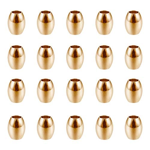 UNICRAFTALE 50 pièces Baril Perles en Vrac Perles en Métal Doré Perles en Acier Inoxydable 4mm Mini Bracelet Perles 2mm Trou Perles D'Espacement pour la Fabrication de Bijoux Résultats