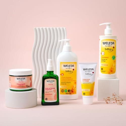 WELEDA - Huile de Massage Vergetures - Prévient et réduit l'apparition des vergetures - Pour femmes enceintes et allaitantes - NATRUE - Vegan - 100 ml