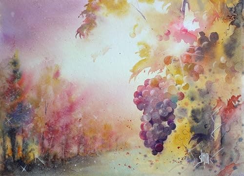 Clairefontaine 96345C Bloc Encollé 4 Côtés Fontaine - 20 Feuilles Papier Aquarelle Blanc 100% Coton Grain Satiné Qualité Professionnelle 26x36 cm 300g