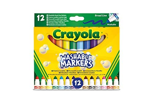 Crayola-12 Feutres lavables à Pointe Maxi en Fibre Super résistante, 58-8340
