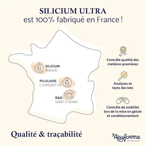 Silicium Organique Ultra - 125 ml Correspondent à 5 Litres de Silice - 100% FRANÇAIS - Fabriqué et Conditionné en France par Apyforme