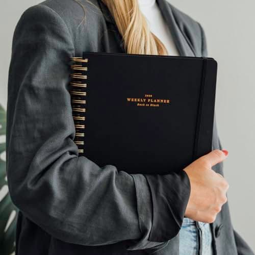 Kokonote - Agenda Annuel Semainier 2025 Noir | Agenda Grand Format, Agenda Spirale, Planner 2025
