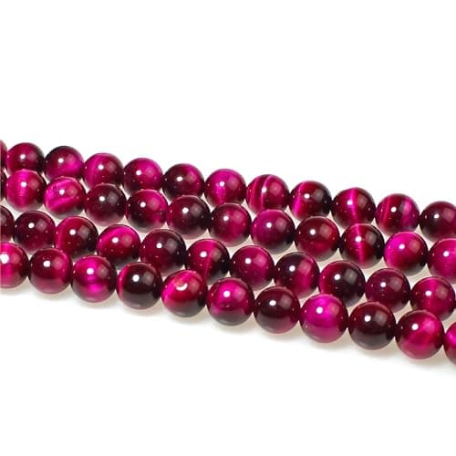 MJDCB 6mm 60 pièces Perle Pierre d'oeil de Tigre Rouge Rose Naturelle Ronde en Vrac Perles Semi Precieuse pour Fabrication de Bijoux de Bracelets et de Colliers
