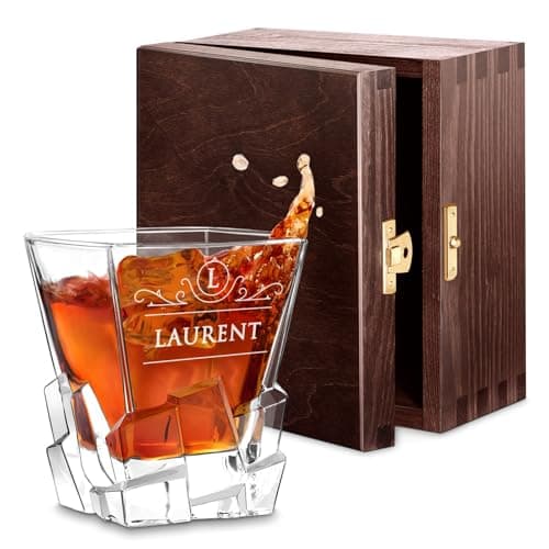 Maverton Verre à Whisky avec Gravure - Cadeau Homme - Cadeau personnalisé pour homme - Verre a Whisky Élégant pour Lui - Cadeau Noel - au Design Unique - Classique