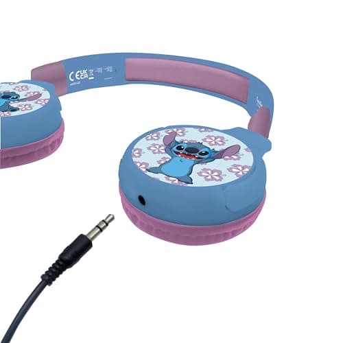 Lexibook - Disney Stitch - Casque Audio 2-en-1 Bluetooth & Filaire avec Micro et Bouton de contrôle, Pliable et Ajustable, Batterie Rechargeable Longue durée - HPBT010D