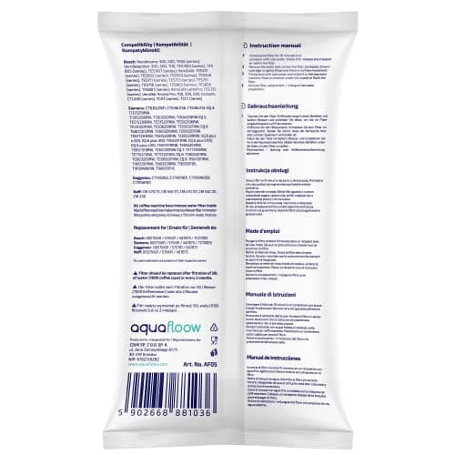 Aquafloow Cartouche Filtrante pour la Machine à Café Compatible avec EQ Série Brita Intenza, TZ70003, Bosch 12008246 4678731016723 575491 Neff, 4 Pack