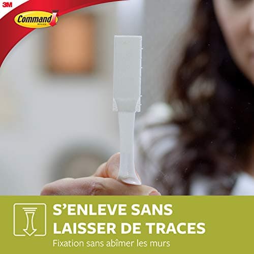 Command Languettes Accroches Tableaux Moyen Modèle, 4 x 2 Languettes, 7,2 kg, Blanc - Fixation sans Dommage