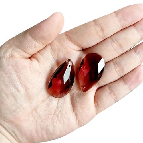 PATIKIL Pendentifs en Cristal K9 en Forme de Gouttes, Lot de 6 Perles de 38 mm pour Pièces de Lustres, Décoration d'Artisanat, Violet Clair