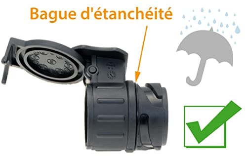 valonic Adaptateur de remorque de 13 Broches vers 7 Broches - Noir - pour Voiture, remorque, attelage, Caravane