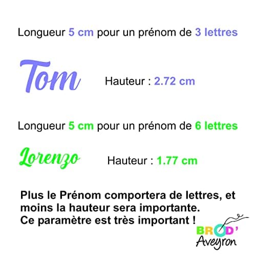 Patch Transfert Flex Thermocollant Personnalisé Prénom ou Mot - Choix de Dimensions et Couleurs - Décoration Textile DIY