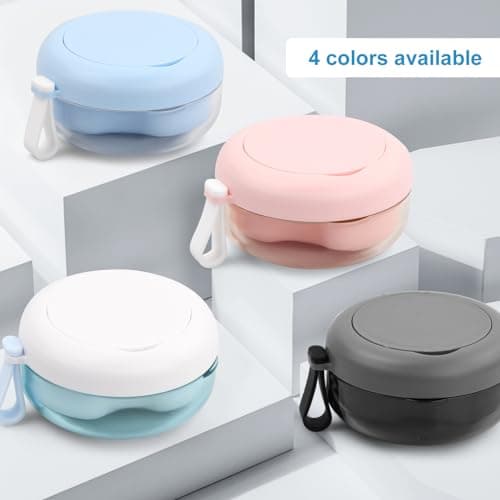 Étui pour Prothèses Dentaires, Boîte de Bain pour Prothèses Dentaires, Boîte à Prothèses Portable avec Panier, Boîte de Retenue Orthodontique avec Miroir (Blanc)