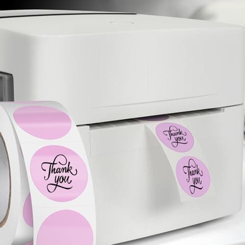 FINDAT Violet Étiquette Thermique Ronde 25 mm Rouleau Vinyle Cercle Imprimable Gommette Autocollante pour Bureau Logo Design QR Expédition 500 Pièces