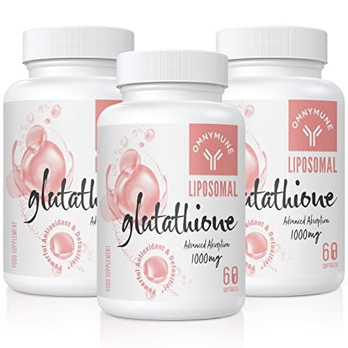 Glutathion Liposomal 1000 mg avec Vitamine C et Acide Hyaluronique – L-Glutathion Réduit, 180 Gélules, Sans Gluten, Sans OGM