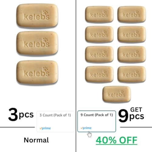 Kelebs Shampoing Chien Solide Naturel pour Anti Perte De Poil | Fortifie Le sous-Poil, pour Poil Long Et Court, À l'huile De Coco Et Beurre De Karité | Bio pour (Anti Odeur)