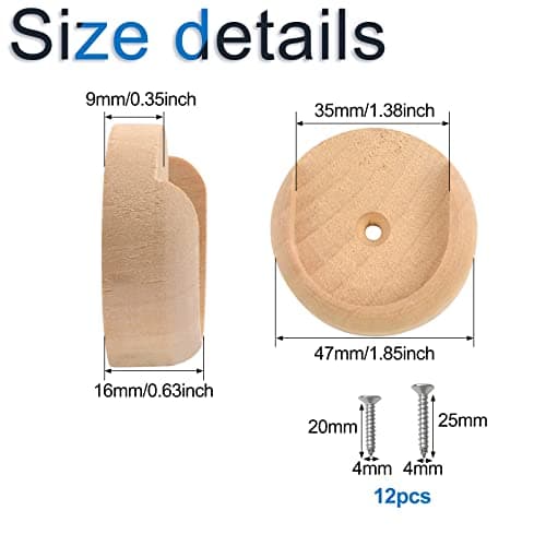 INCREWAY Lot de 12 douilles en bois pour tringle de placard, penderie pour armoire, couloir, salle de bain, rideau, magasin de vêtements